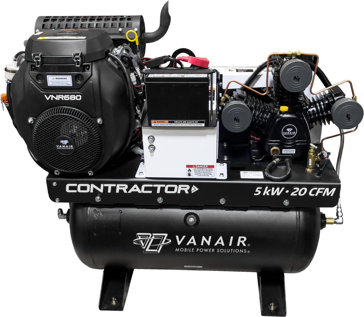 Contractor Reciprocating Air Compressor with Generator