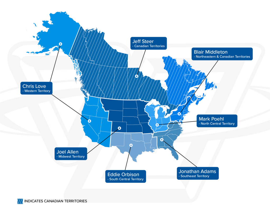 Vanair® Regional Sales Manager Territory Map