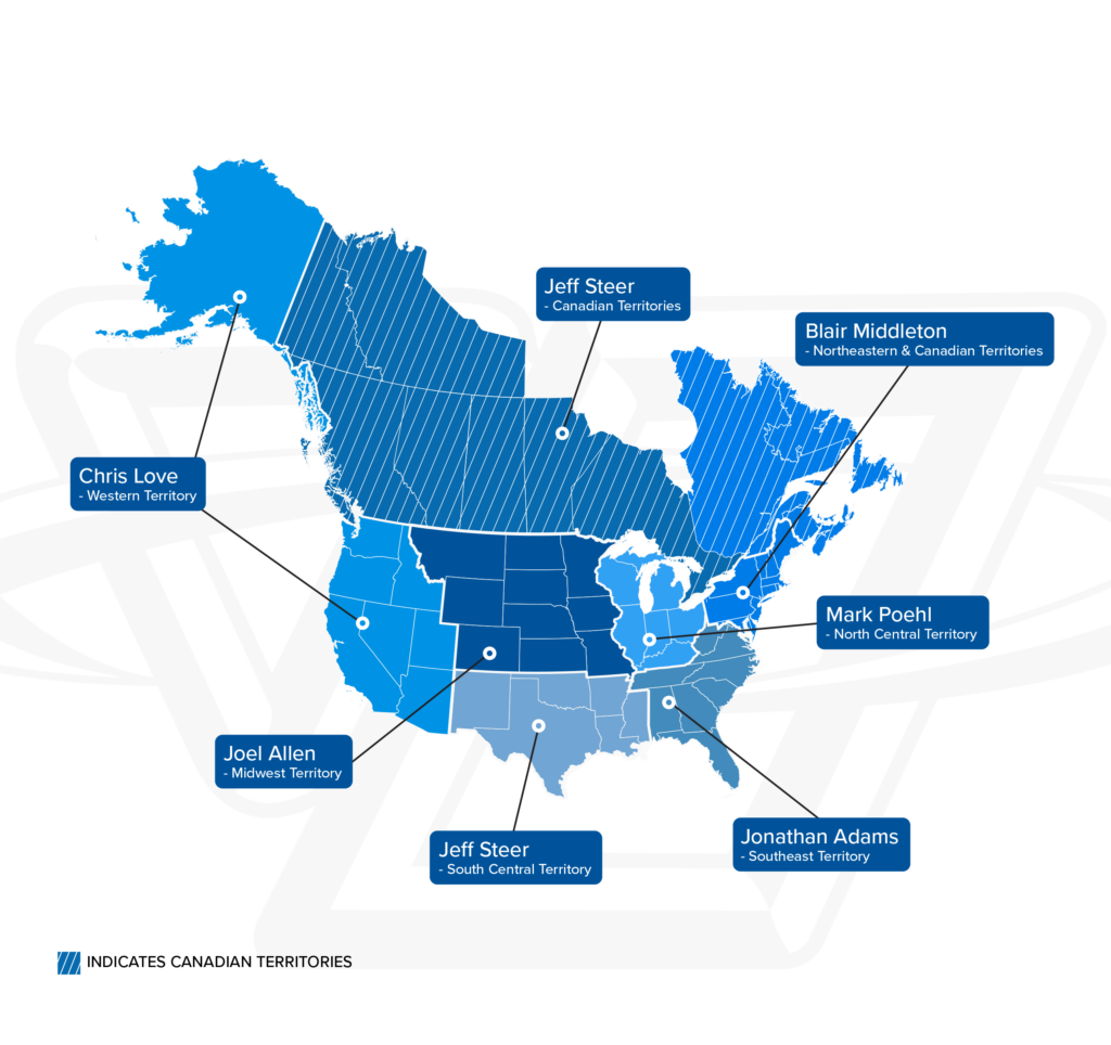 Vanair® Regional Sales Manager Territory Map