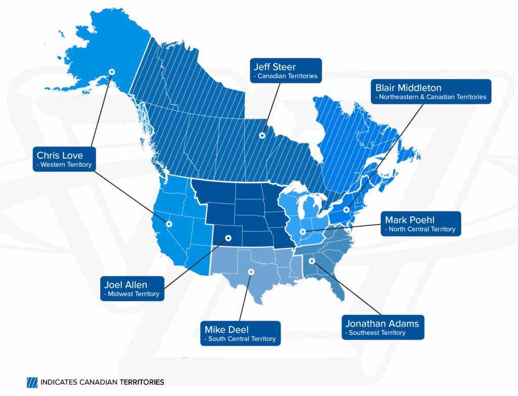 Vanair® Regional Sales Manager Territory Map
