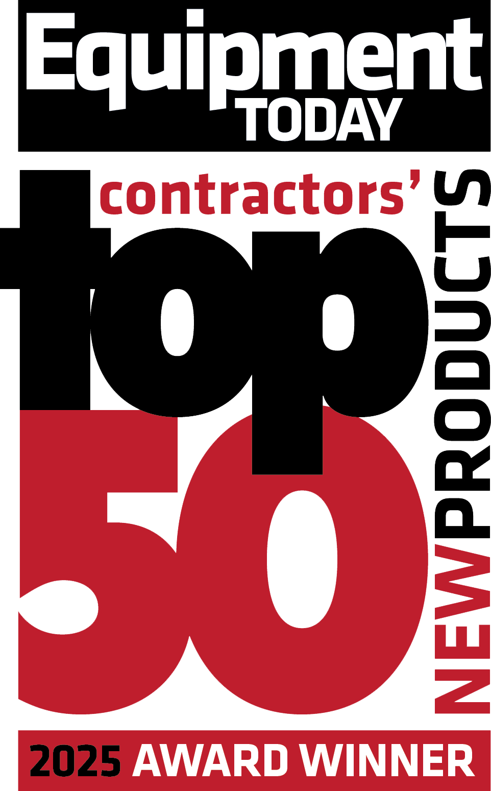 2025 Equipment Today - Contractors' Top 50 New Products Award Logo