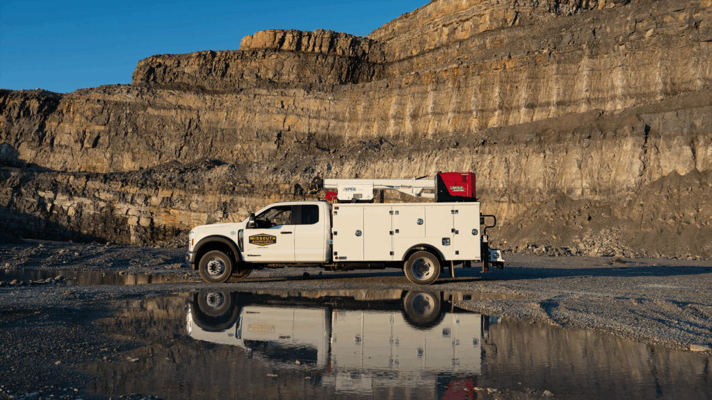 MidSouth Aggregate’s new electrified service vehicle performs its daily duties in the harsh environment of a mining operation.