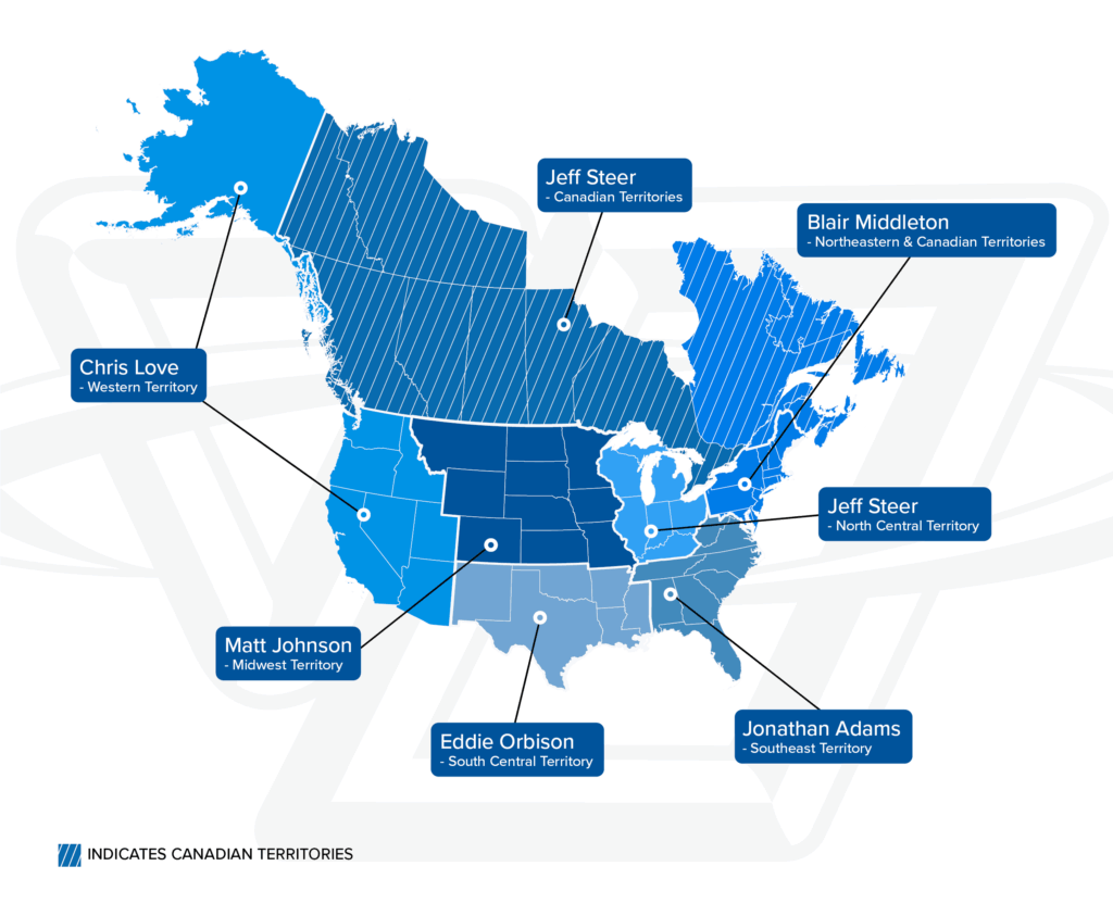 Vanair® Regional Sales Manager Territory Map