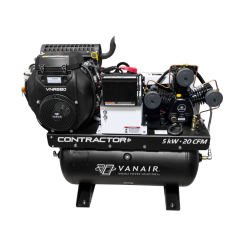 Vanair® Contractor Reciprocating Air Compressor with integrated generator and OEM maintenance kit access