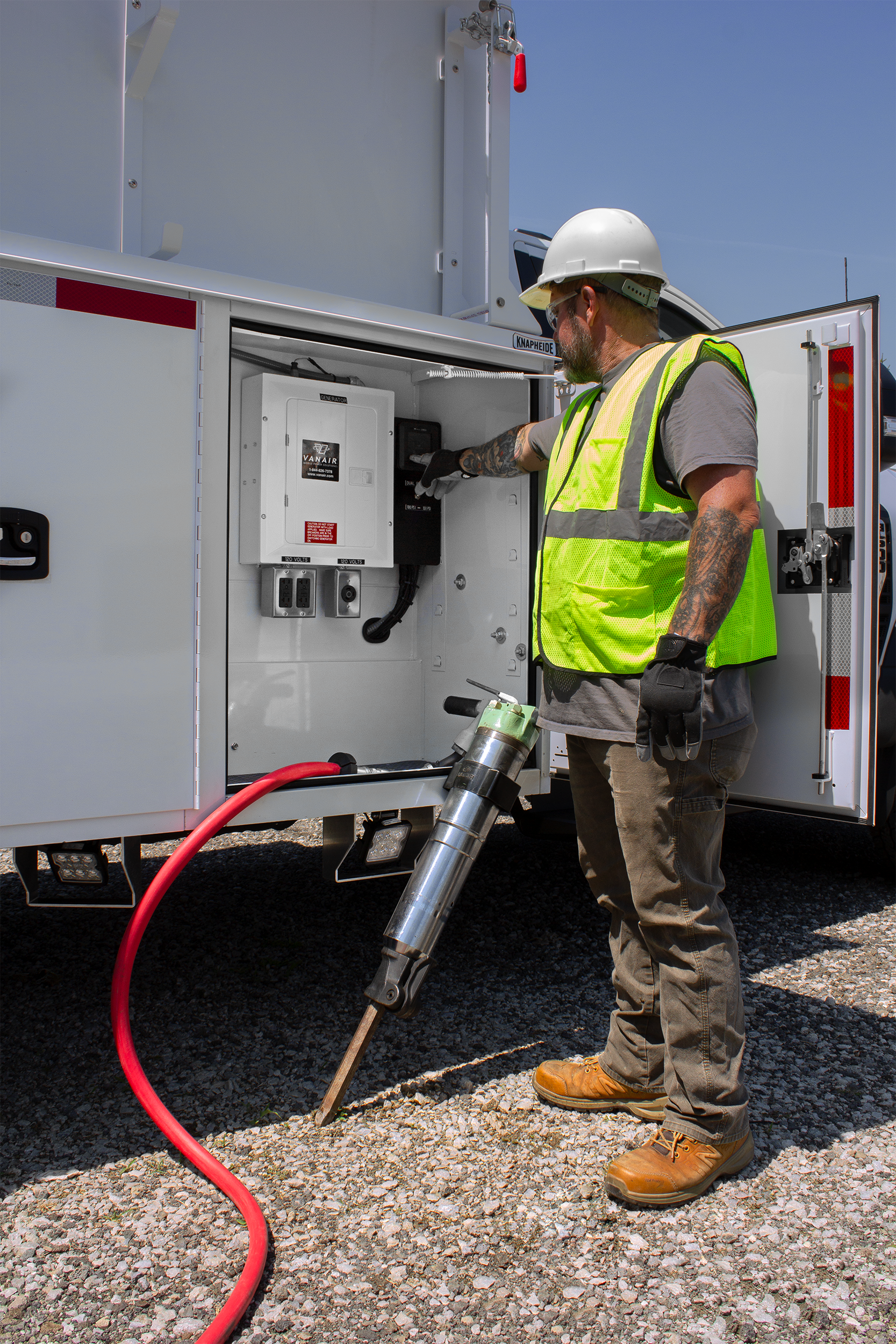 Powering a jackhammer using the Vanair® PTO Underdeck System