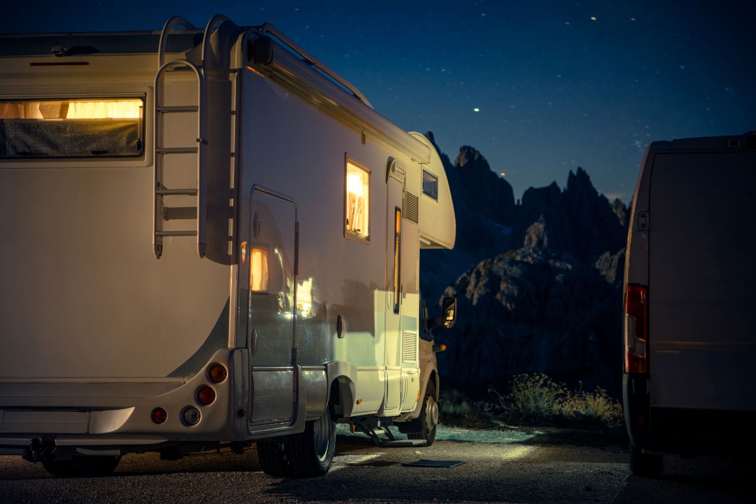RV Camping in Woods