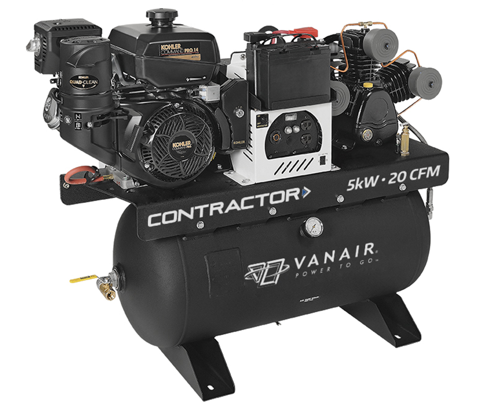 Contractor Reciprocating Air Compressor with Generator